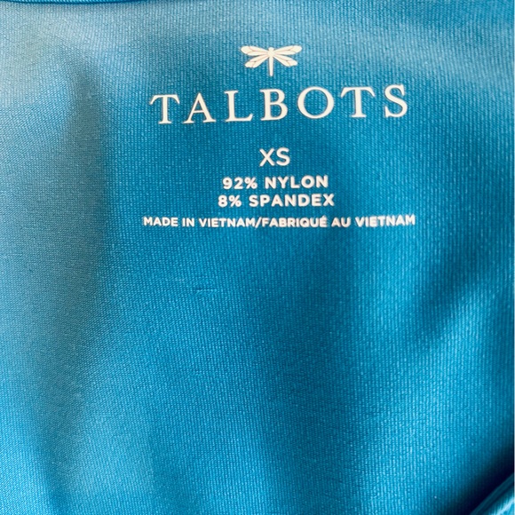 Talbots Cerulean Blue Long Sleeve V-Neck Faux Wrap Dress - Picture 3 of 9